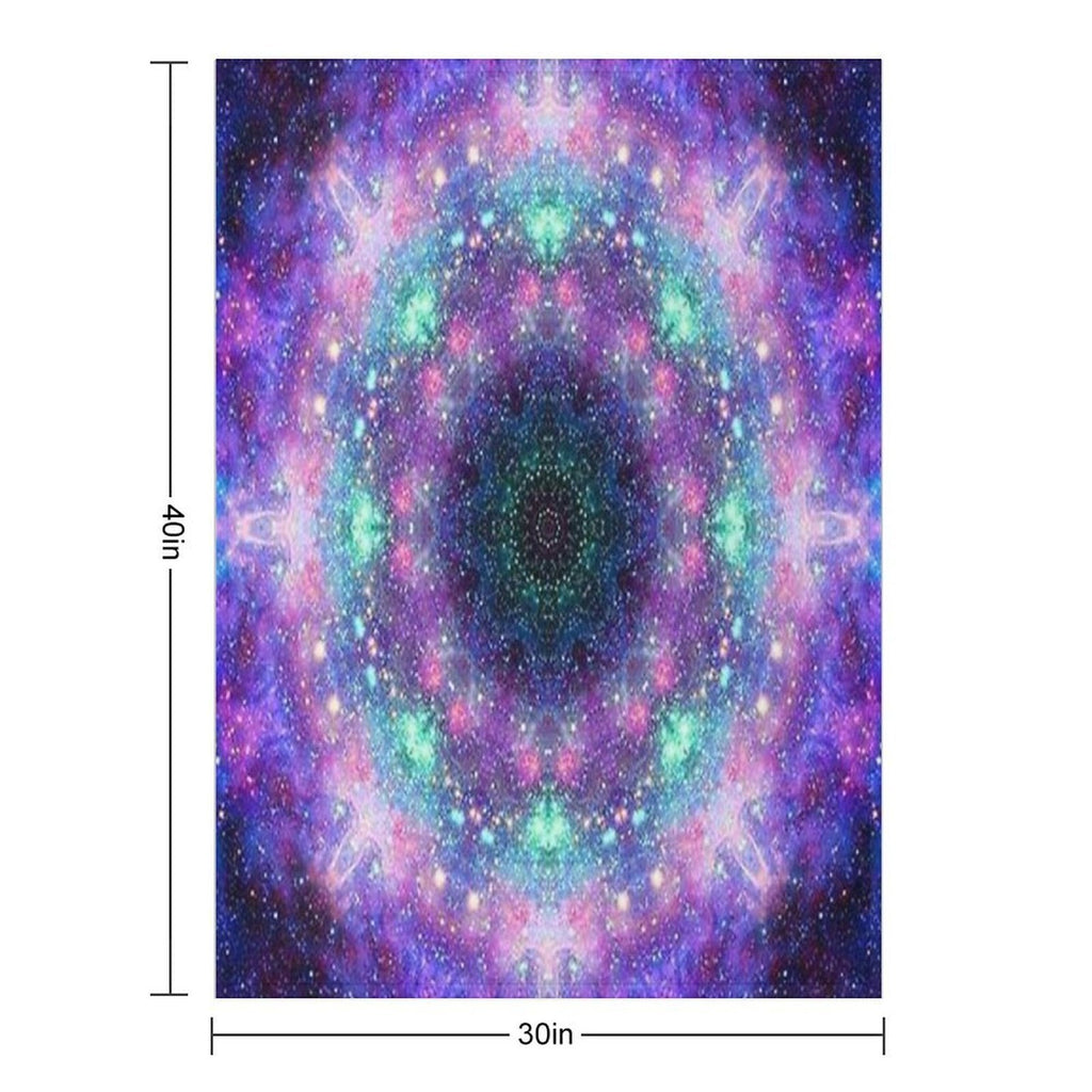 Trippy Purple Space Mandala All-season Throw Blanket