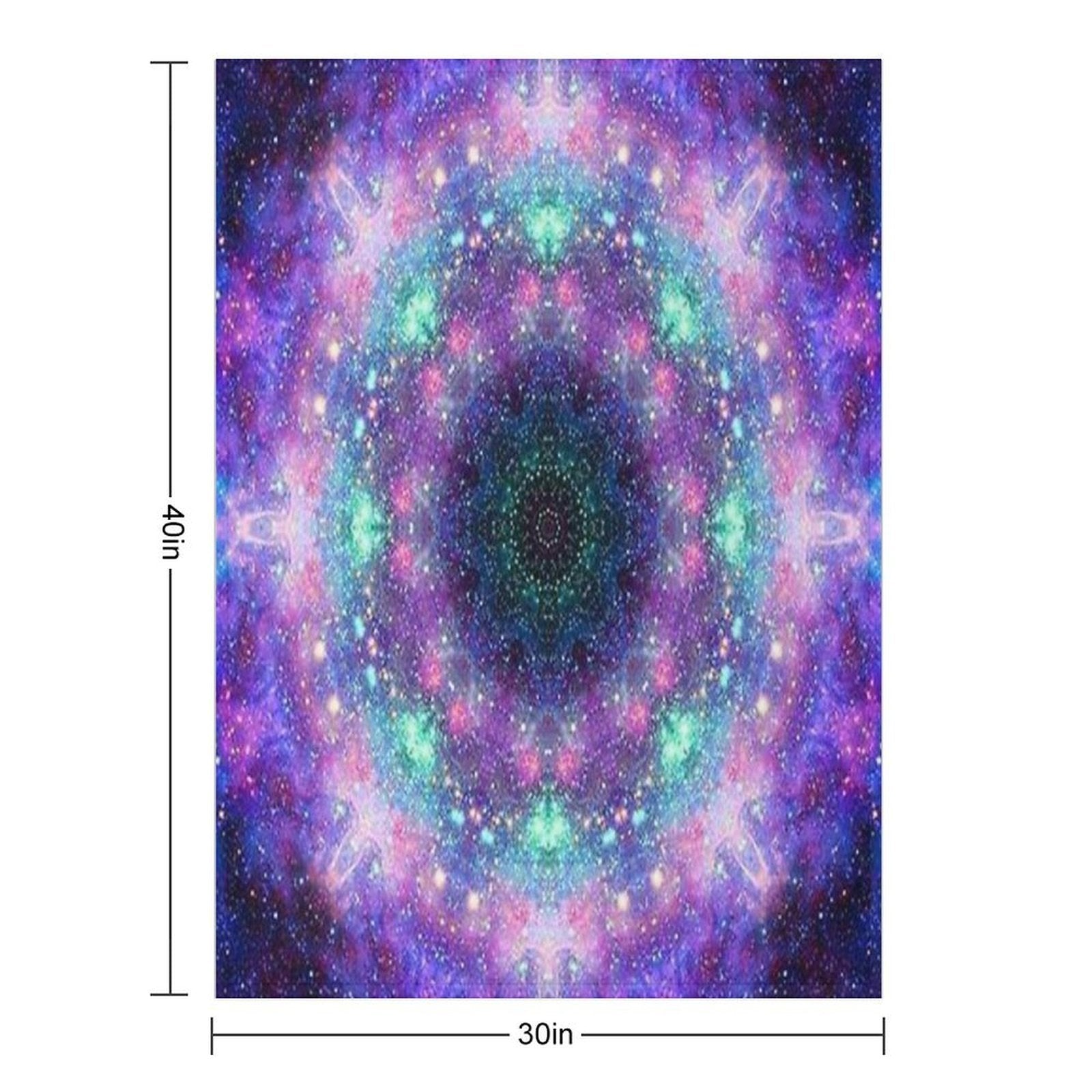 Trippy Purple Space Mandala All-season Throw Blanket