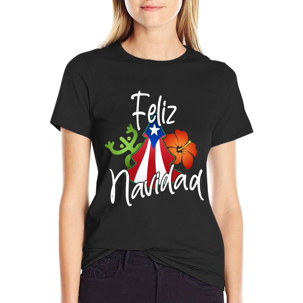 Puerto Rico Christmas Sweater Feliz Navidad Boricua  Cotton T-Shirt