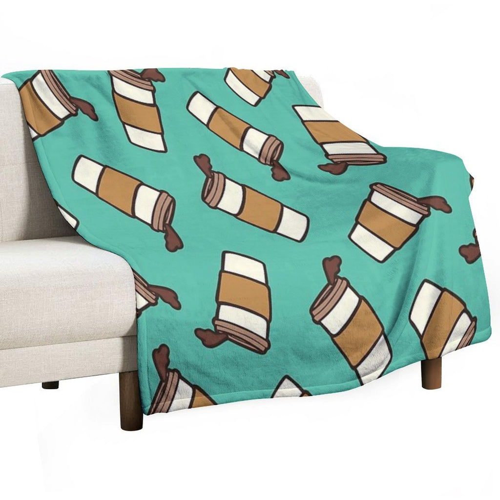 Take It Away Coffee Pattern Shrink-resistant Throw Blanket