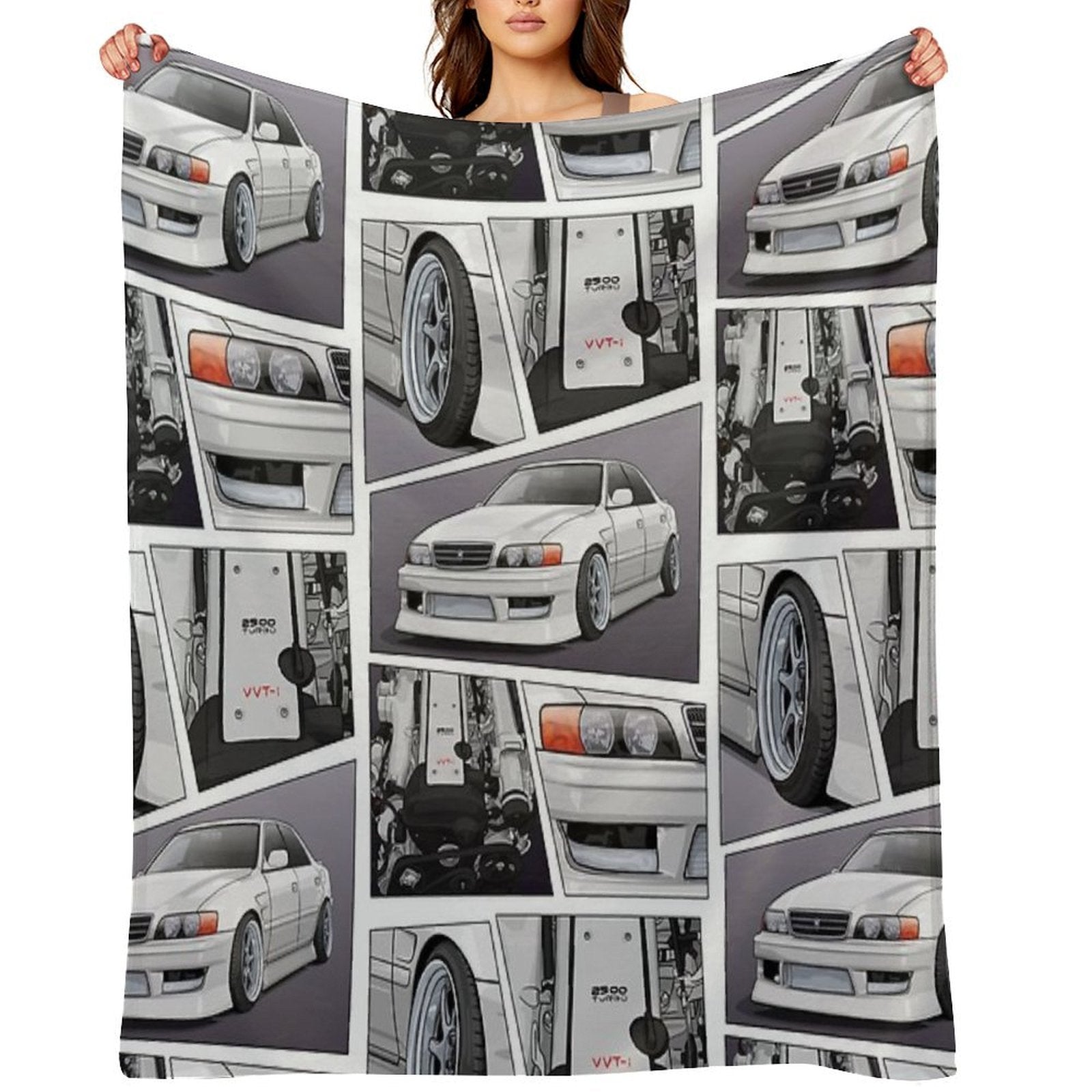 Chaser Jzx100 X 1Jz Engine Sustainable Throw Blanket