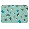 Shades of Green Star Pattern  Fade-Resistant Bath Mat