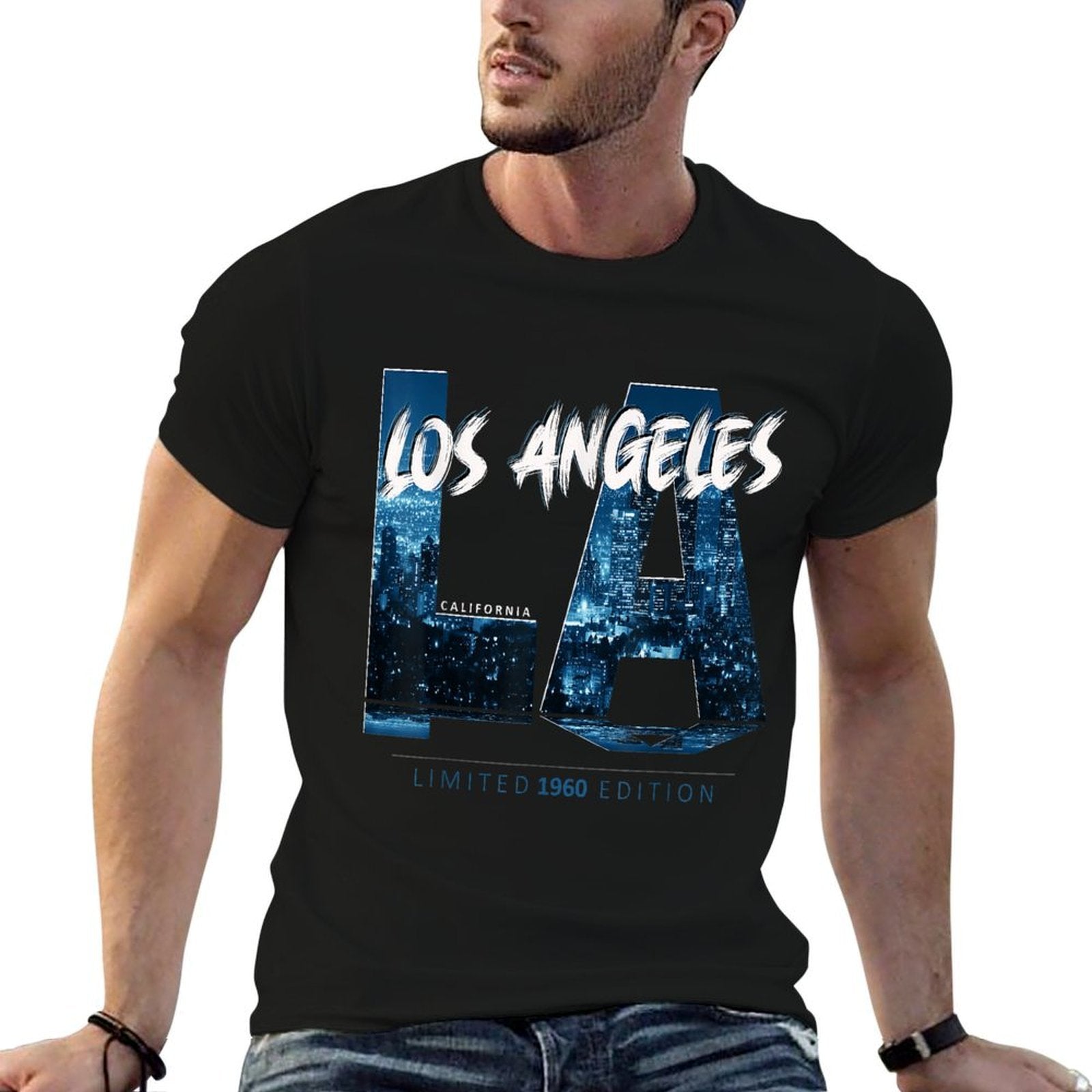 Los Angeles California Limited 1960 Edition  Heathered Texture T-Shirt