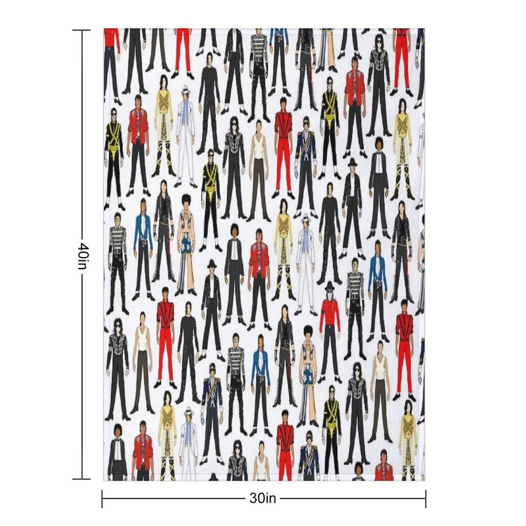 Outfits of King Jackson Pop Music Fashion Velvety-soft Throw Blanket