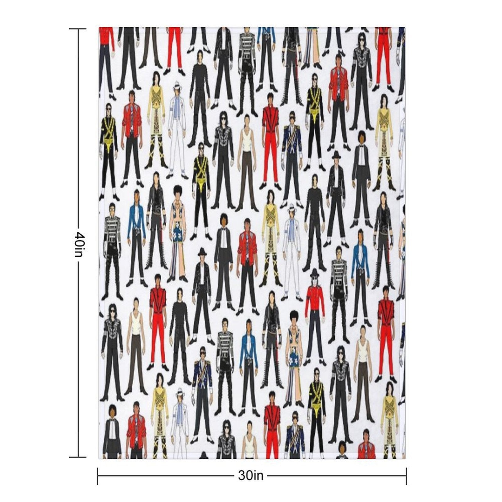 Outfits of King Jackson Pop Music Fashion Velvety-soft Throw Blanket