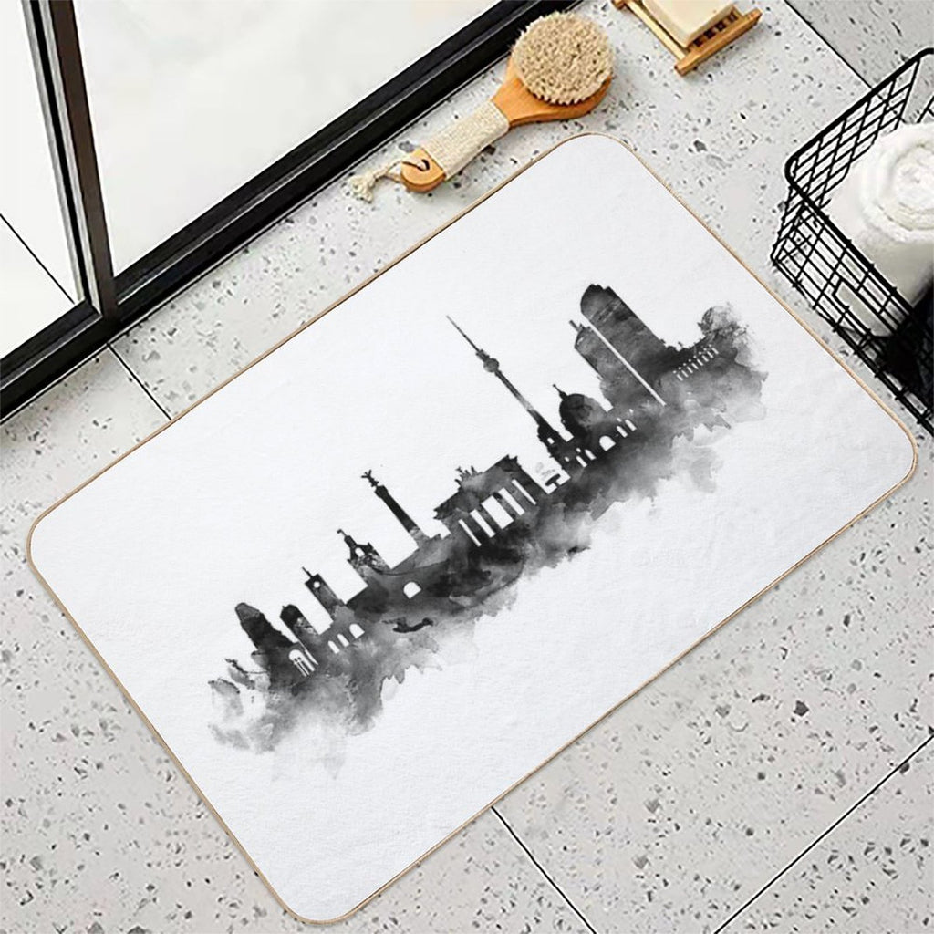 Berlin Skyline  Easy To Clean Bath Mat