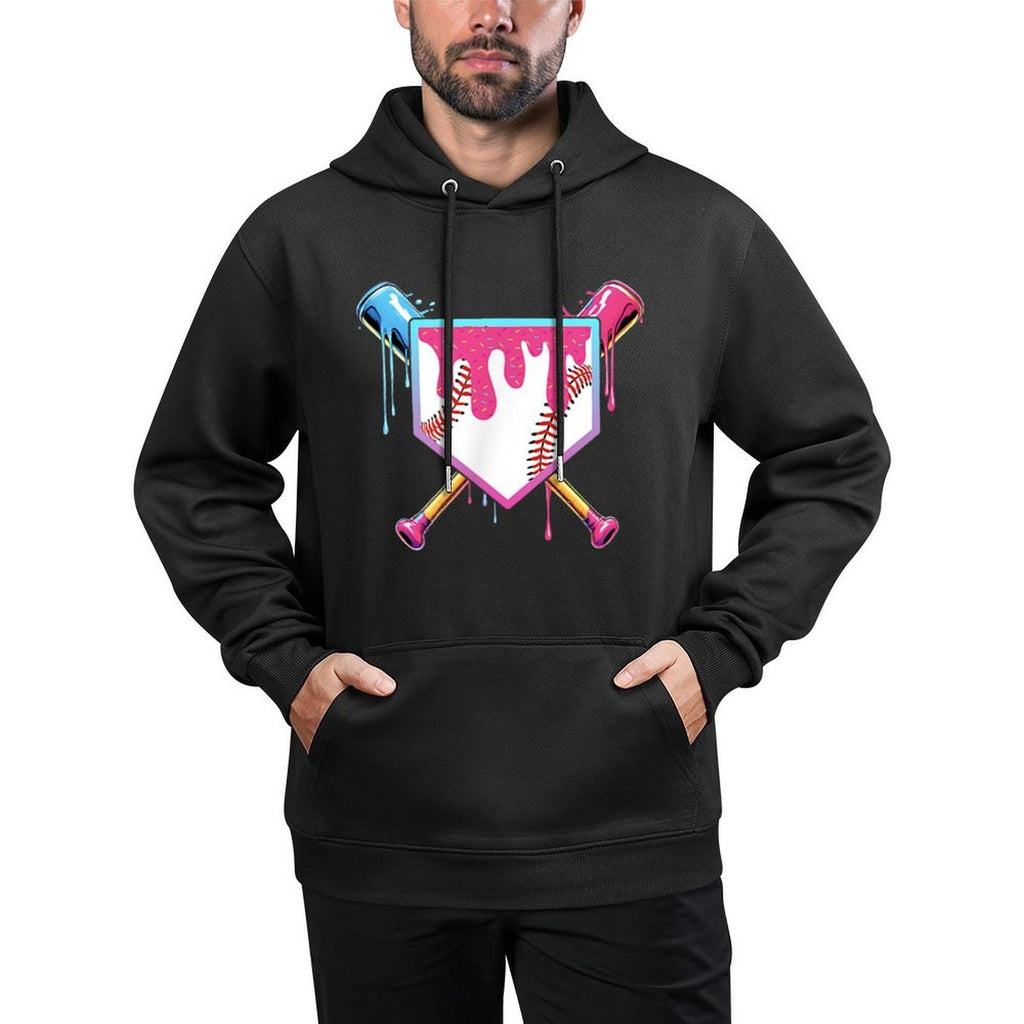 Baseball Drip For Boys Home Plate Ice Cream Drip Youth Breathable Fabric Hoodie
