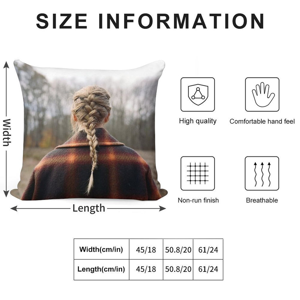 Evermore Album Cover Design Soft Decorative Cover Throw Pillow