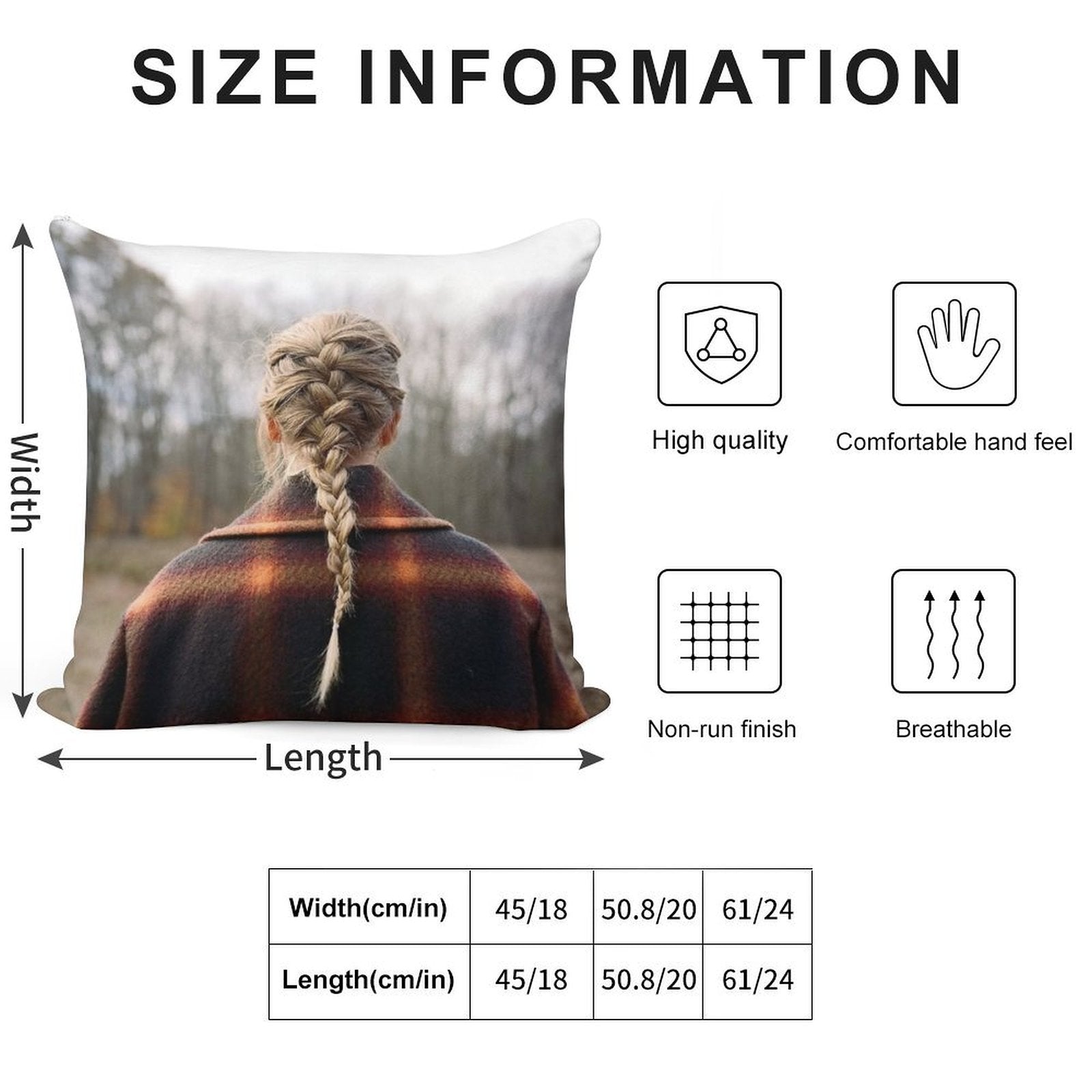 Evermore Album Cover Design Soft Decorative Cover Throw Pillow
