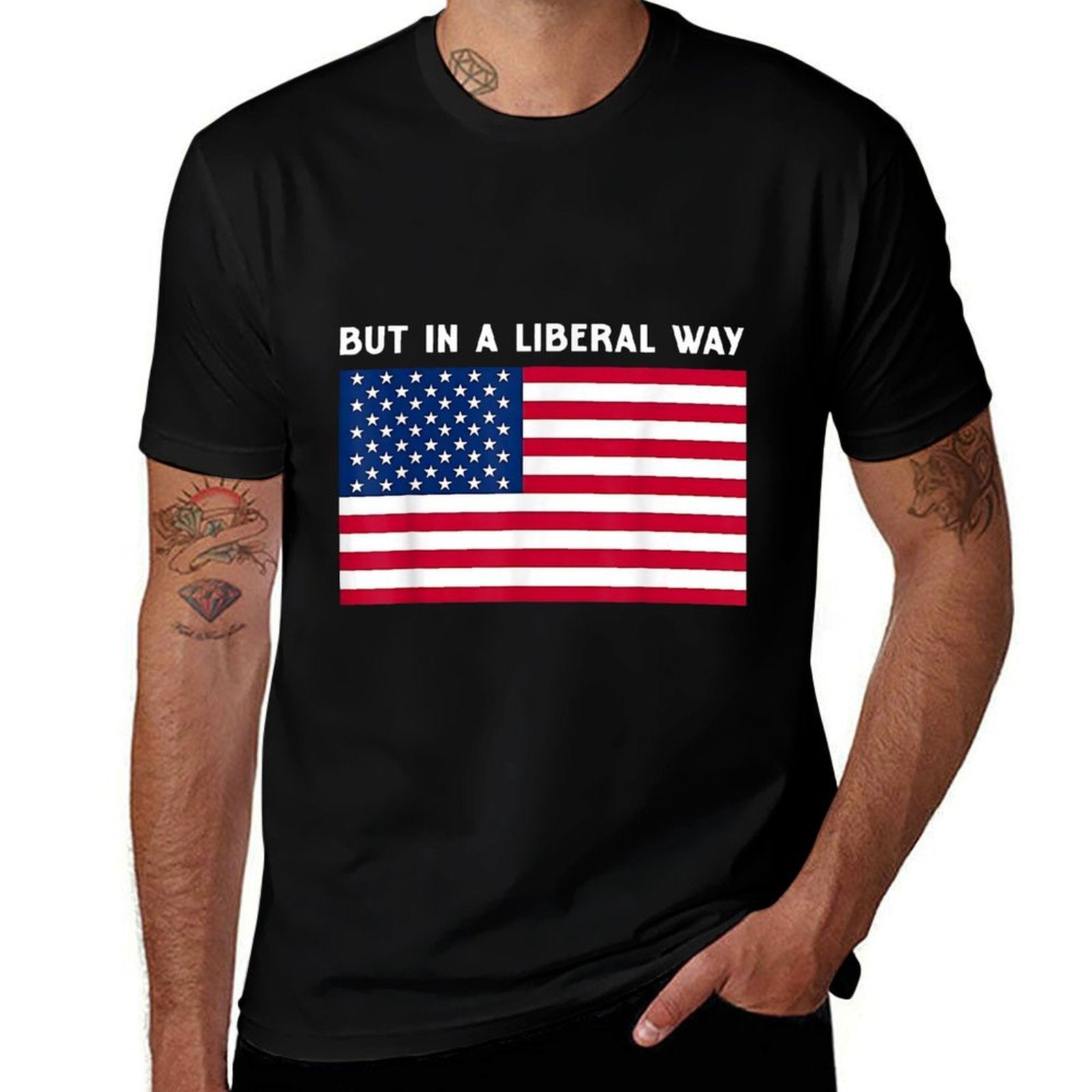 USA But in A Liberal Way 4th of July Feminist Womens Rights  Tagless Design T-Shirt