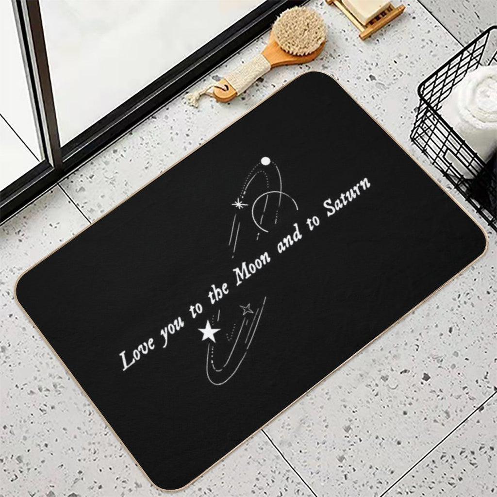 Love You to The Moon And to Saturn (Seven - Taylor Swift) Durable Bath Mat