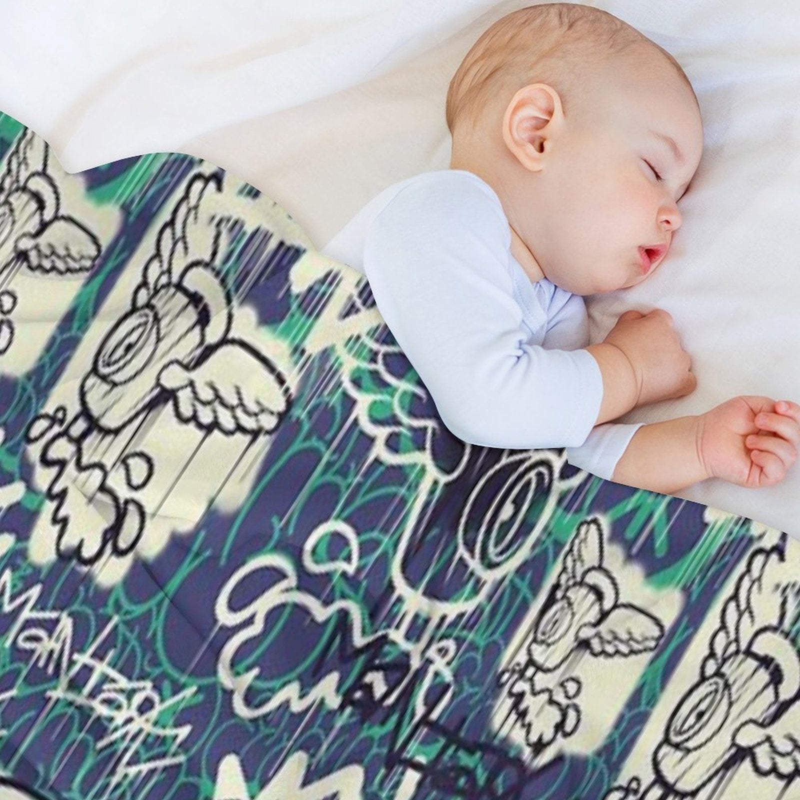 Maniak Spray Cap Angel Patterned Print Premium Throw Blanket