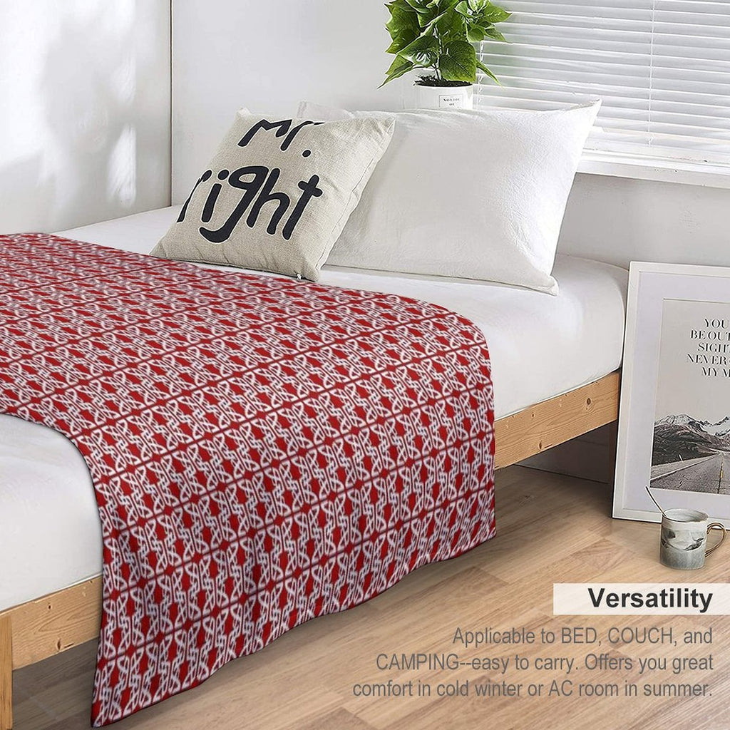 HEXTANGLE. ABSTRACT NOUVEAU PATTERN. REDWHITE. Easy Care Throw Blanket