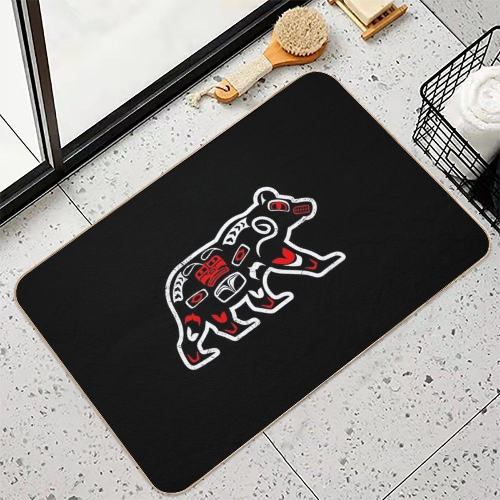 Haida Bear Funny Gift Idea  High-Traffic Bath Mat