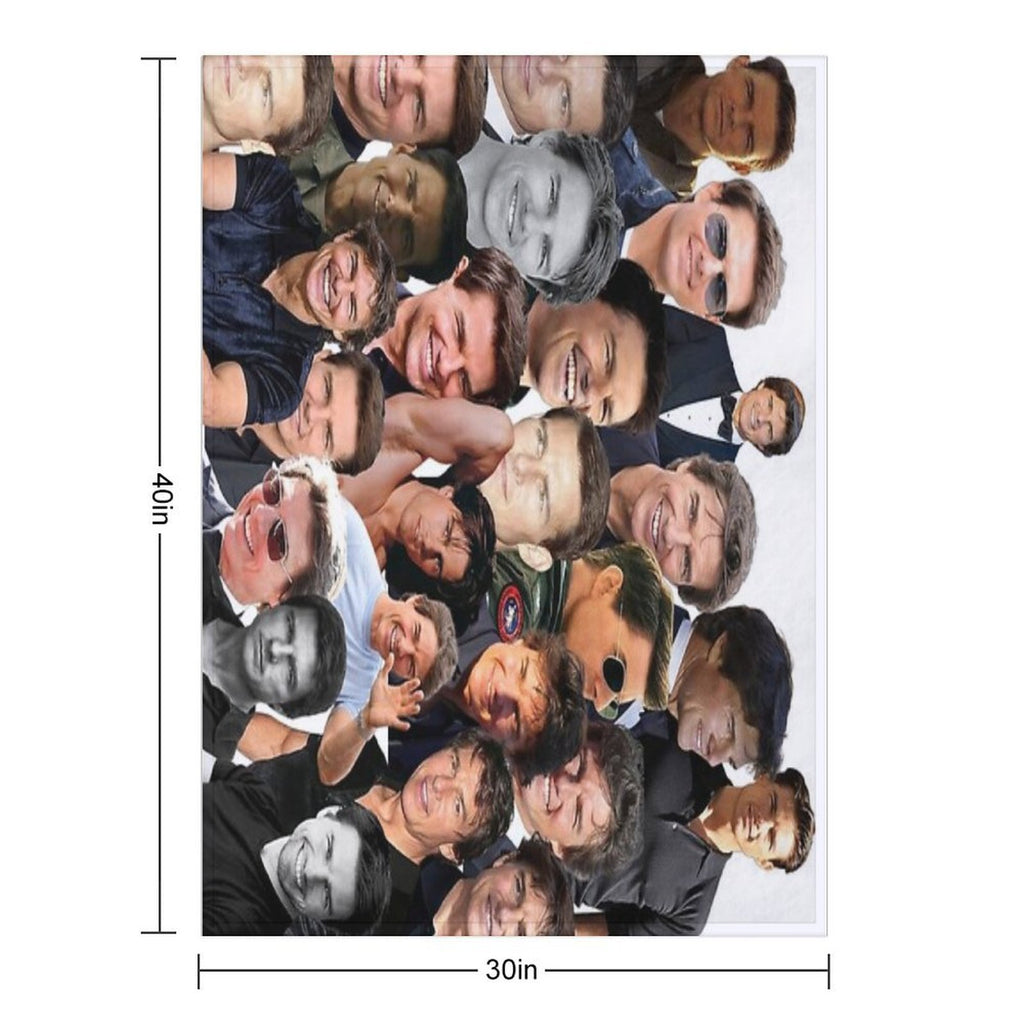 Tom Cruise Photo Collage Travel-friendly Throw Blanket