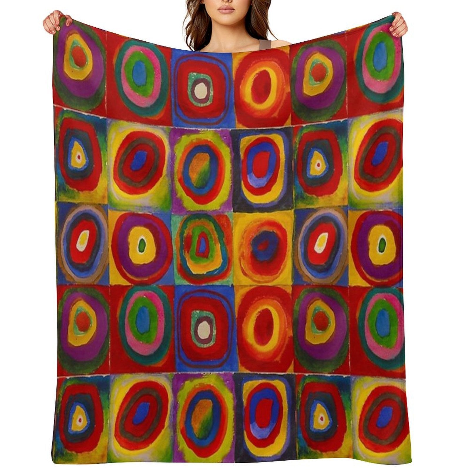 KANDINSKY HD - Color Study Squares Art Painting Wrinkle-free Throw Blanket