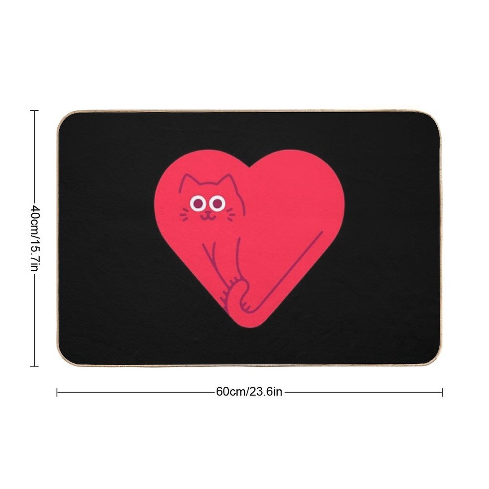 Cute Cat Heart  Eco-Friendly Bath Mat