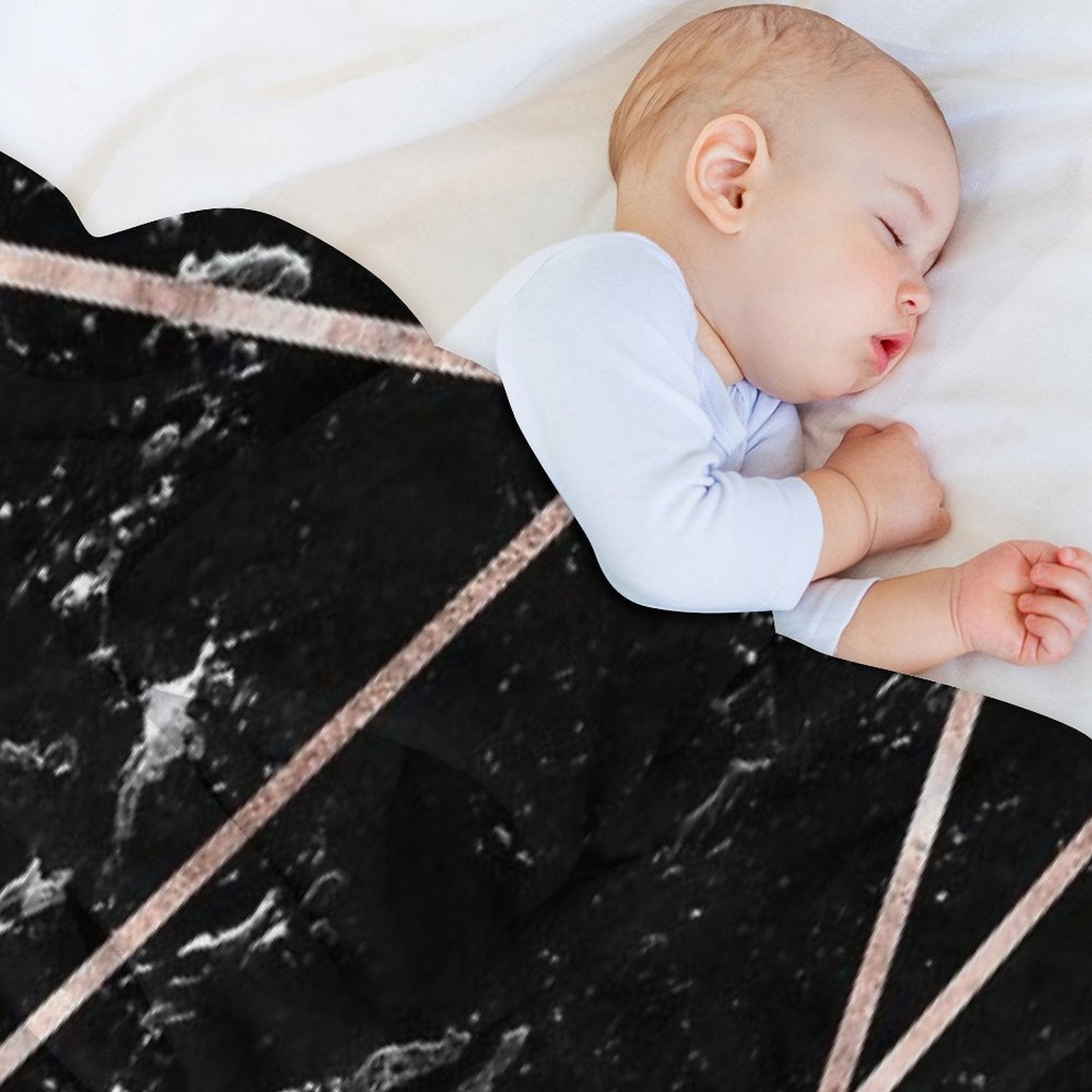 Black Marble Rose Gold Geo Glam #1 #geo #decor #art Machine-washable Throw Blanket