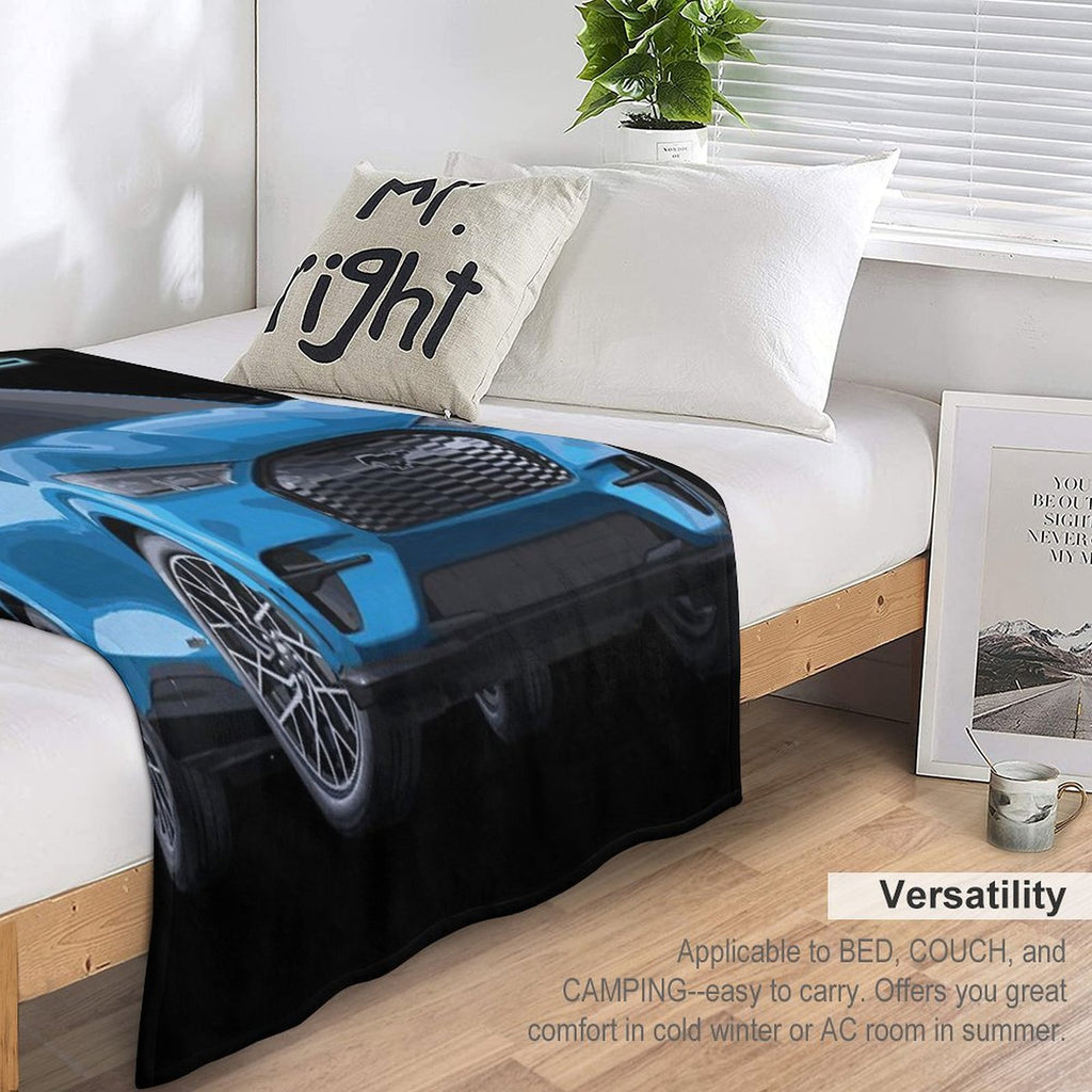 MUSTANG MACH-E GT Grabber Blue Electric Plush Throw Blanket