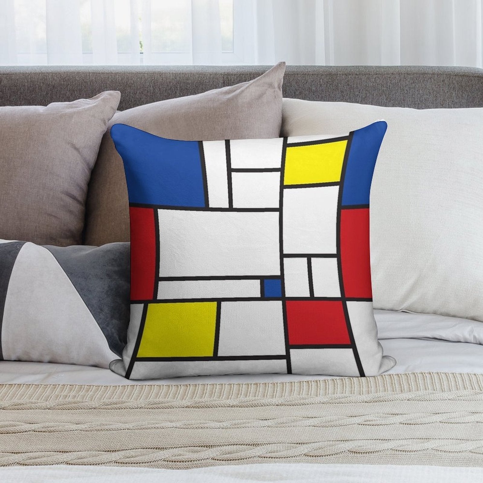 Mondrian Minimalist De Stijl Modern Art II © Fatfatin Soft Warmth Comfort Throw Pillow