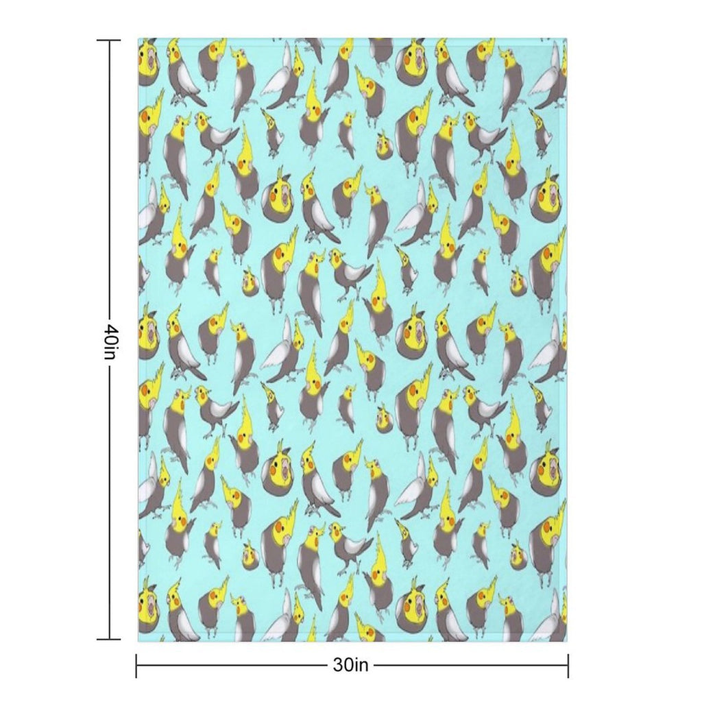 Cockatiel Doodle Pattern Lightweight Throw Blanket