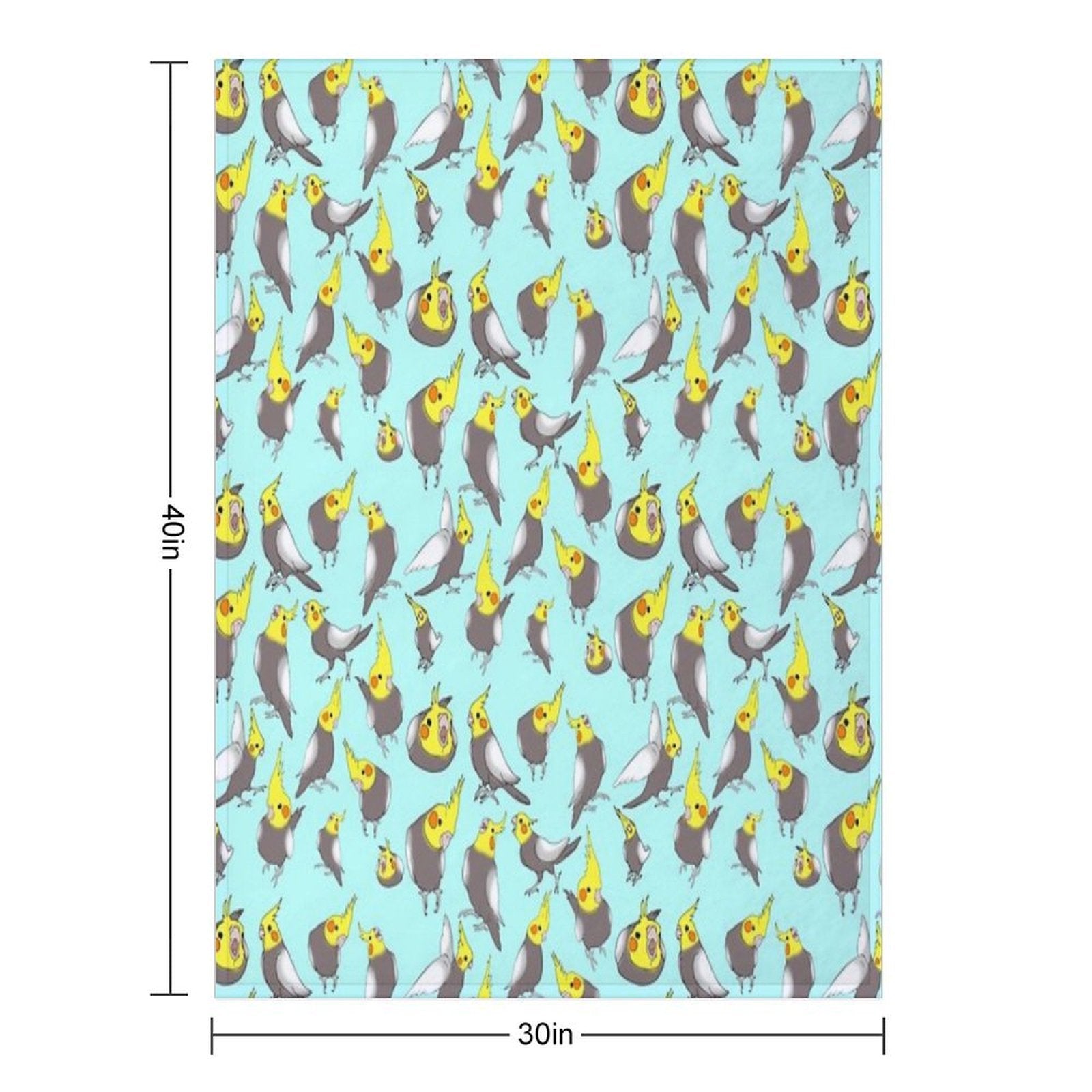 Cockatiel Doodle Pattern Lightweight Throw Blanket