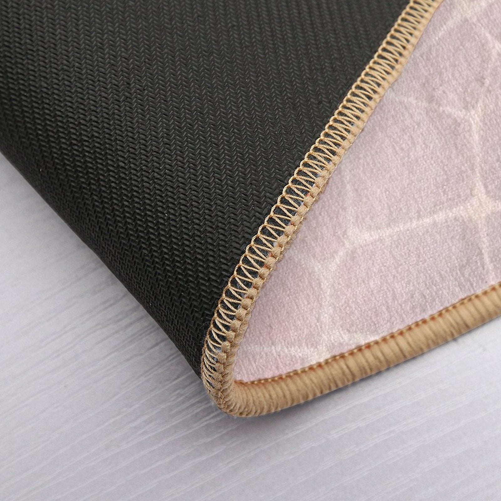 Rose Gold Abstract Shapes  Easy Maintenance Bath Mat