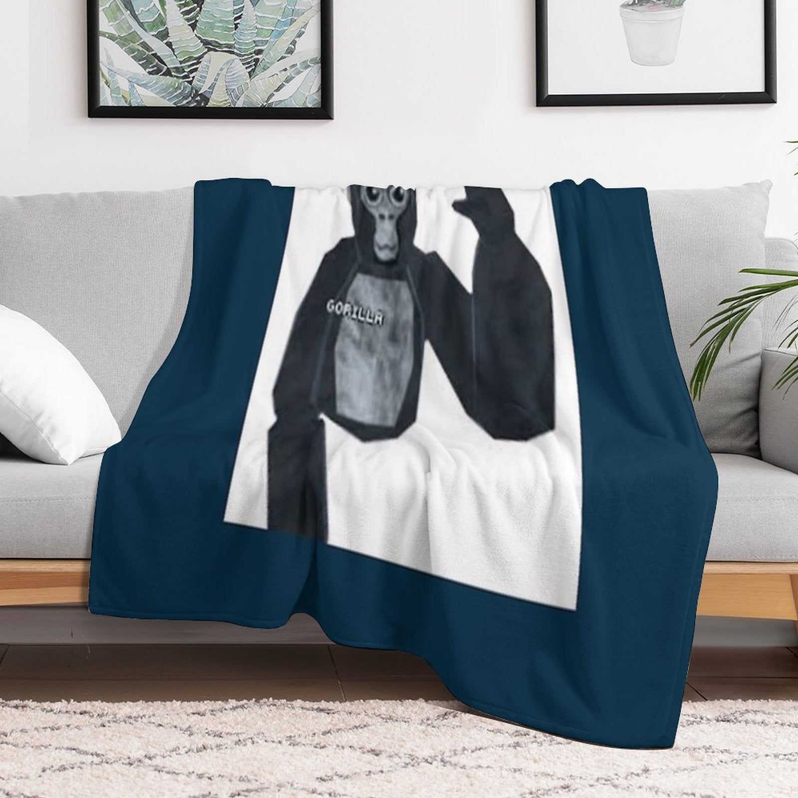 Gorilla Tag Monkey Plush Throw Blanket