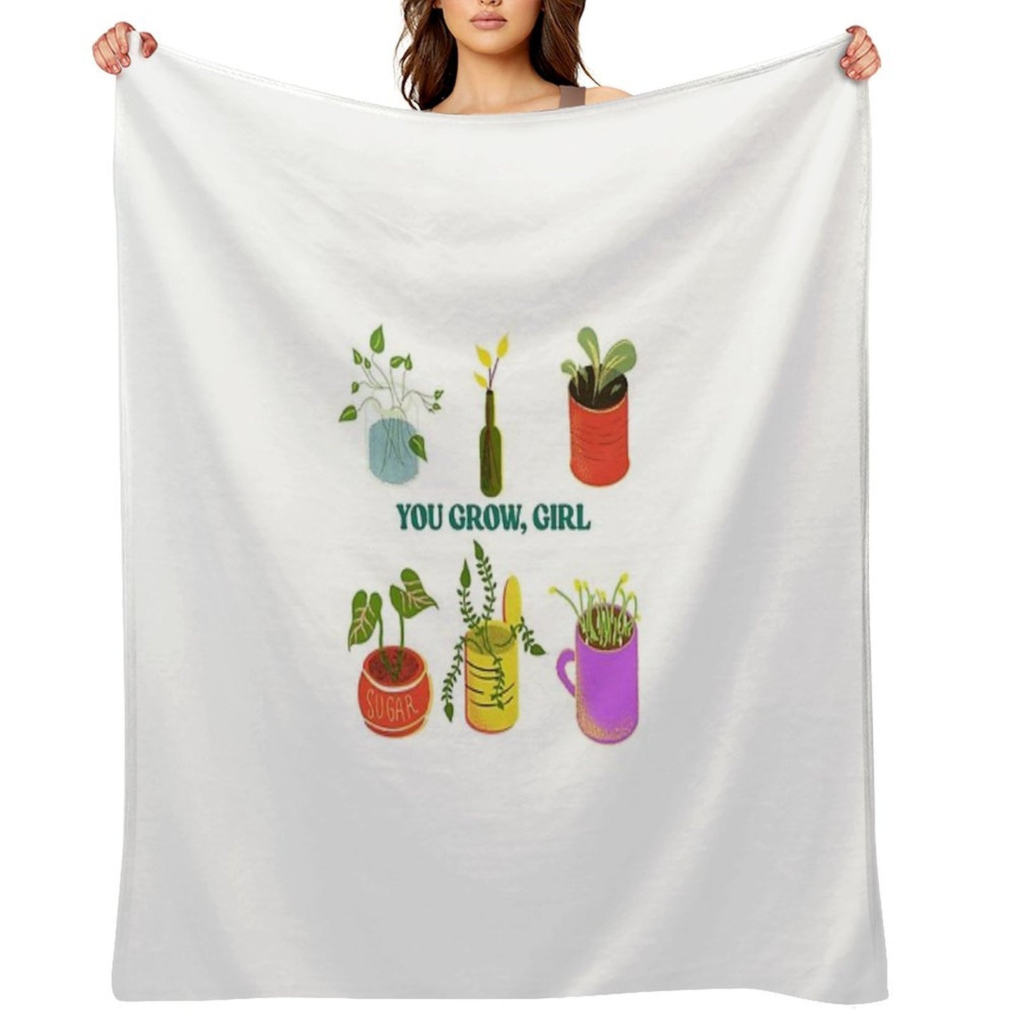 You Grow, Girl Shrink-resistant Throw Blanket
