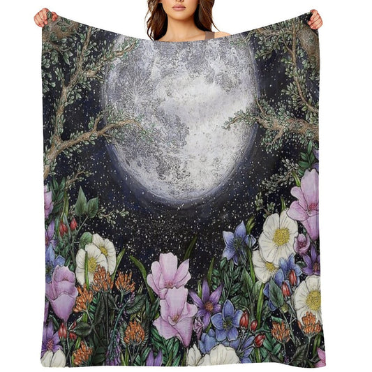 Midnight in The Garden II Shrink-resistant Throw Blanket