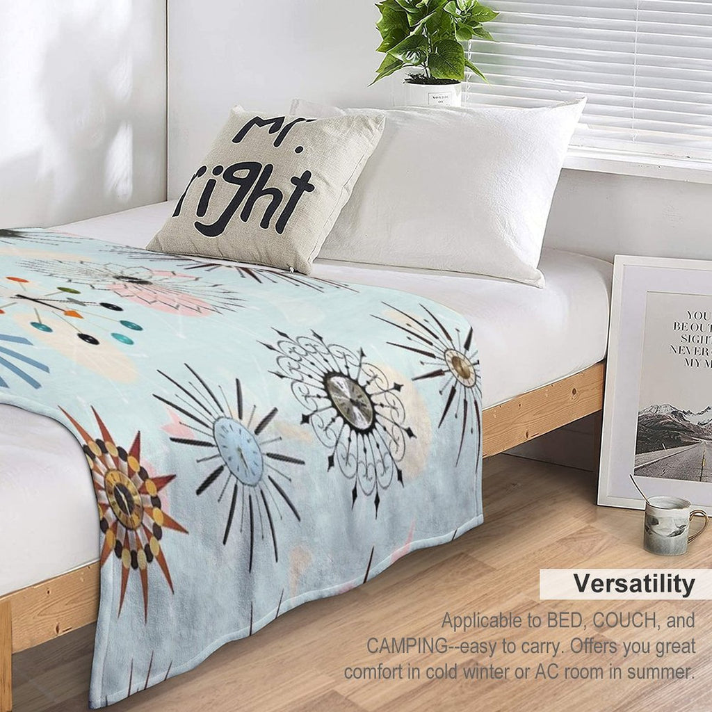 Atomic Starburst Clocks Comfort Throw Blanket