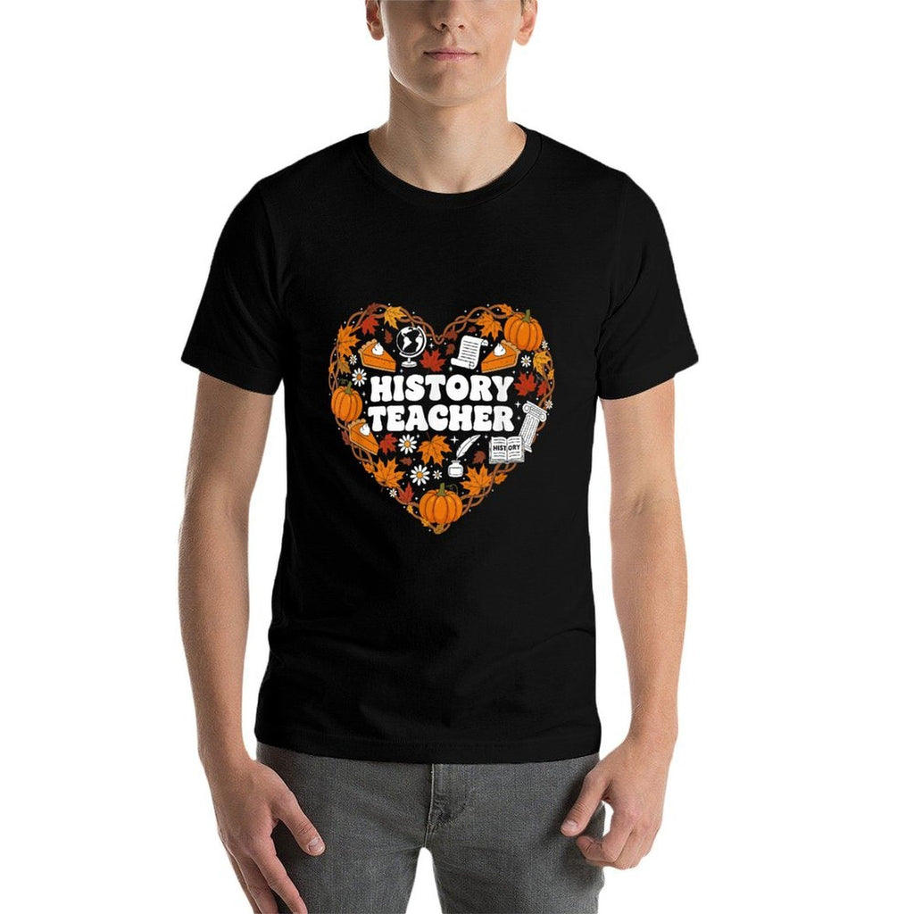 History Teacher Heart Autumn Thanksgiving Womens Mens Kids  Vintage-inspired T-Shirt