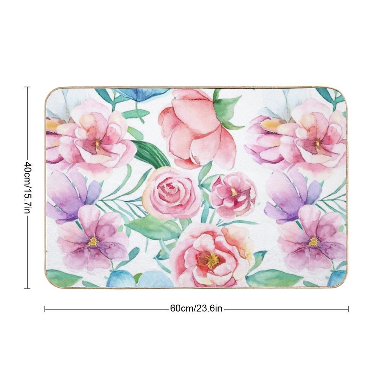 Spring Flowers in Watercolor  Stain-Proof Bath Mat