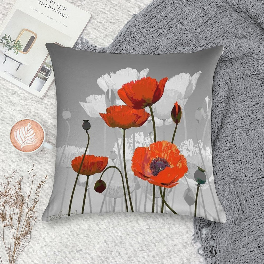 POPPIES Soft Shrink-Resistant Throw Pillow