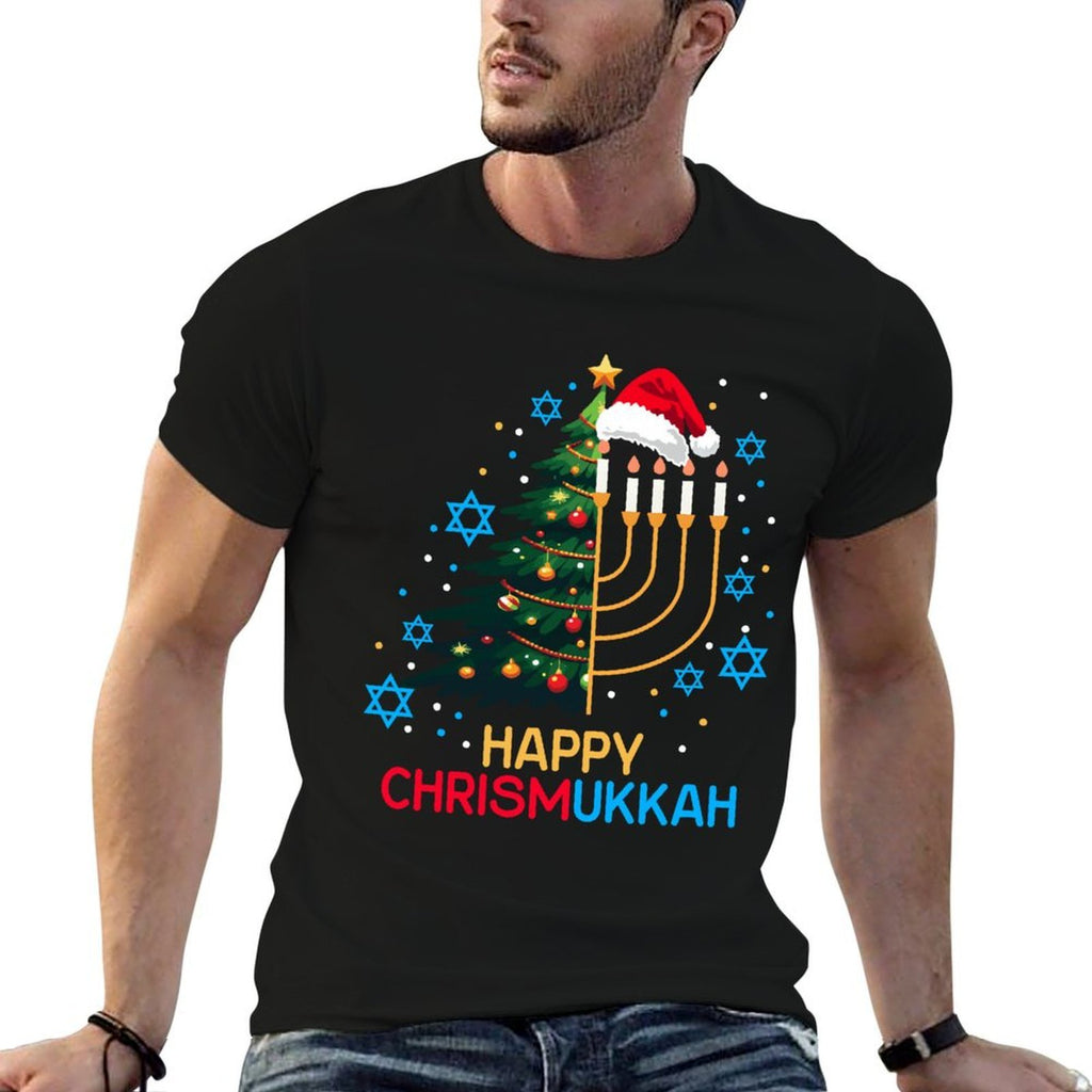 Happy Christmukkah Merry Christmas Hanukkah Jewish Festival  Easy-care T-Shirt