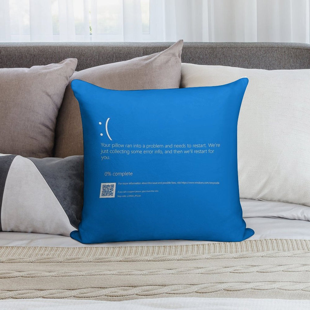 Windows BSOD (Blue Screen of Death) Soft Bedroom Essential Throw Pillow