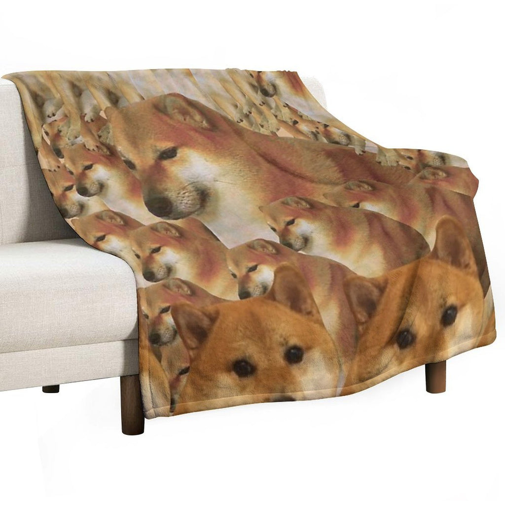 Cheems Galore Plush Throw Blanket