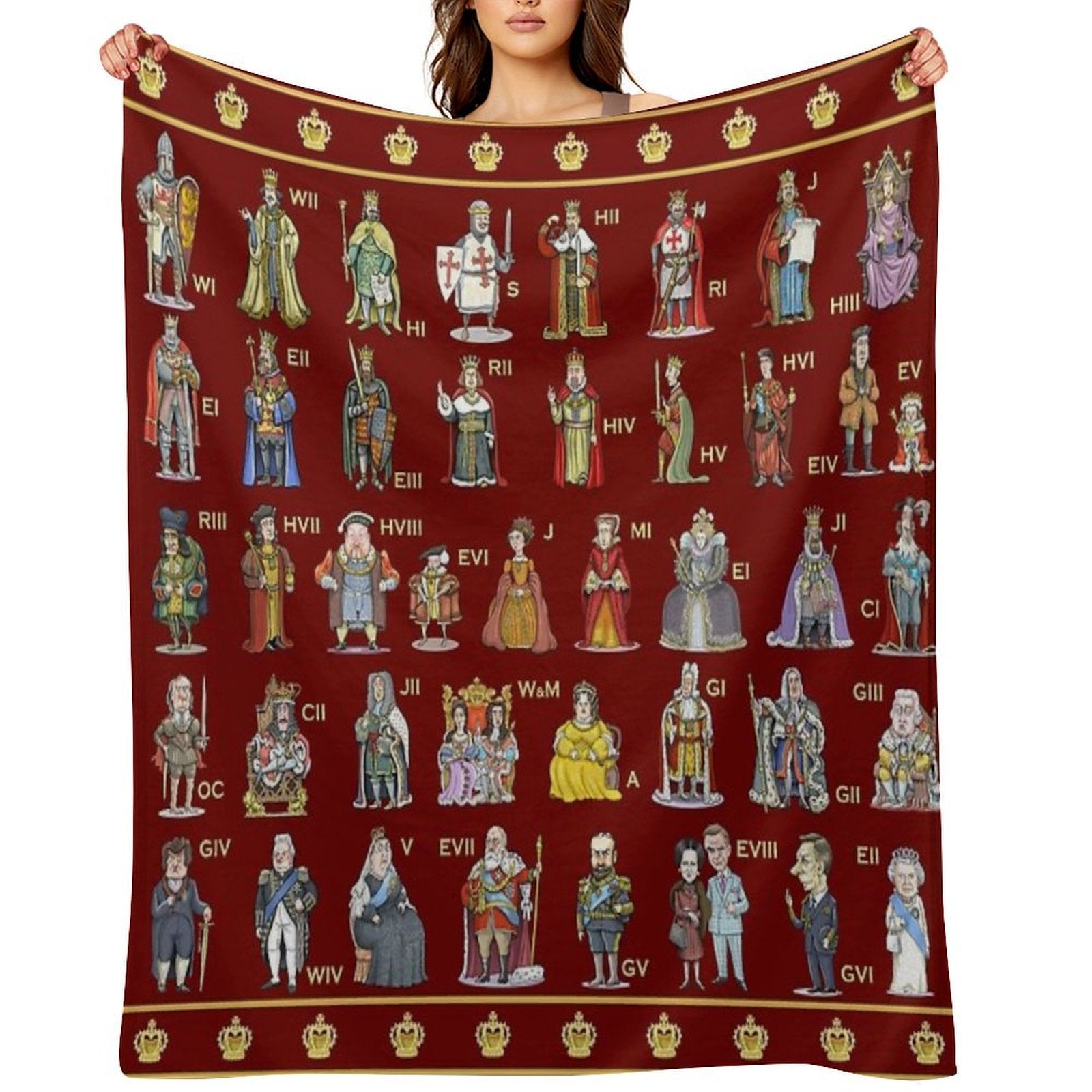 English And British Monarchs The Complete Set (Alternate Version) Multi-functional Throw Blanket