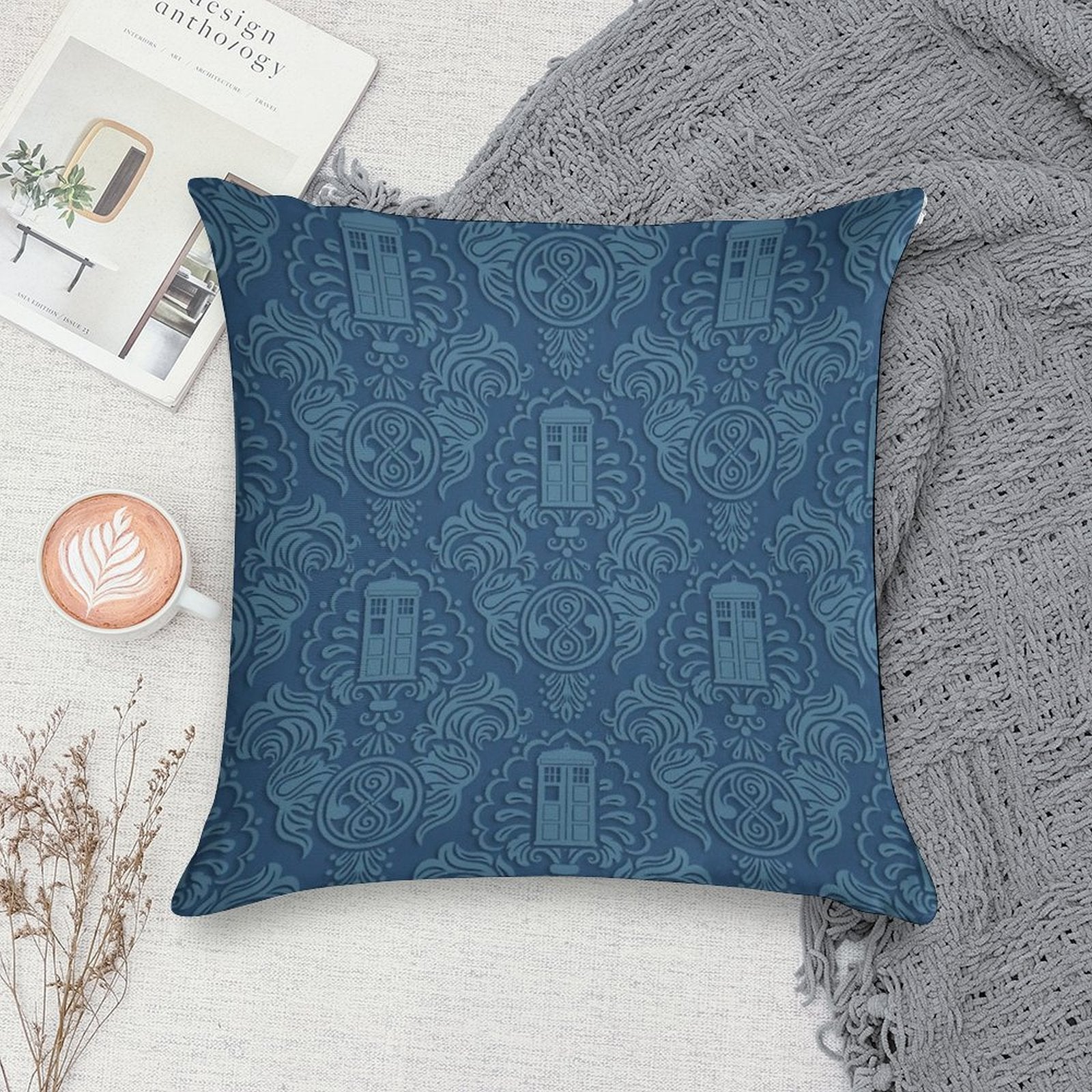 Doctor's Damask Soft Reinforced Edging Throw Pillow