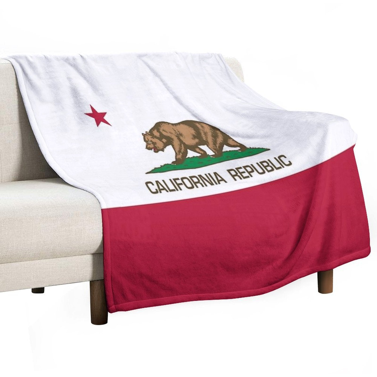 California Republic State Flag of California Anti-pilling Throw Blanket