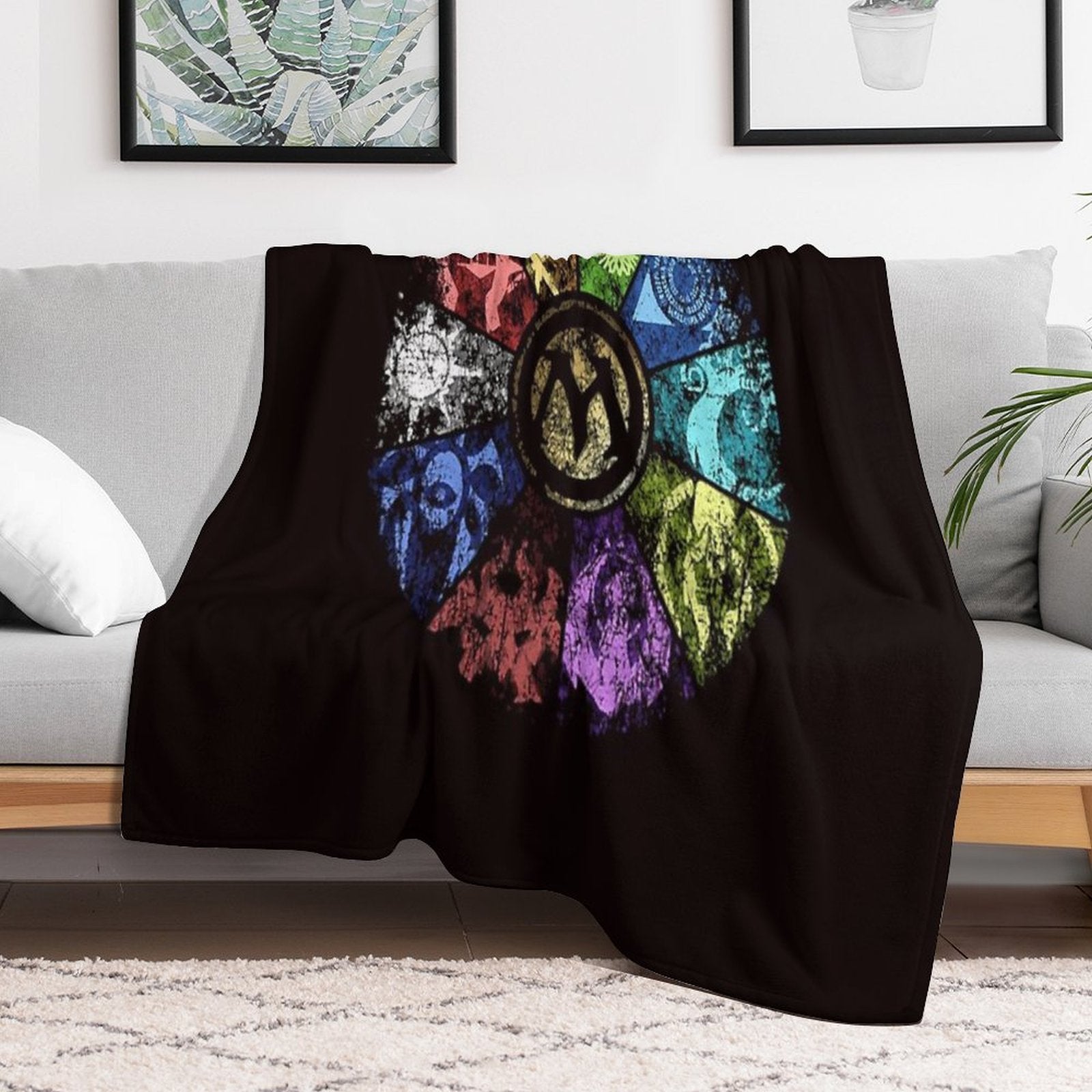 MTG Faded Guild Wheel Plush Throw Blanket