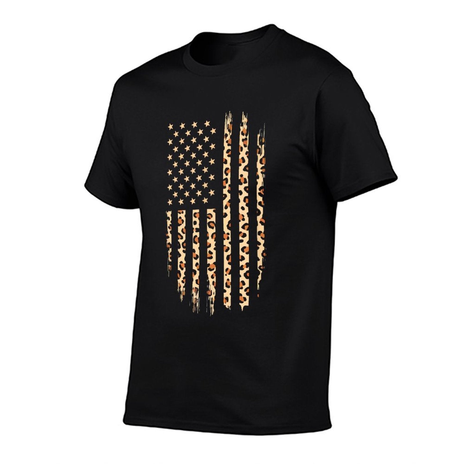 Leopard Animal American Patriotic Print For Men Women  Polyester Blend T-Shirt