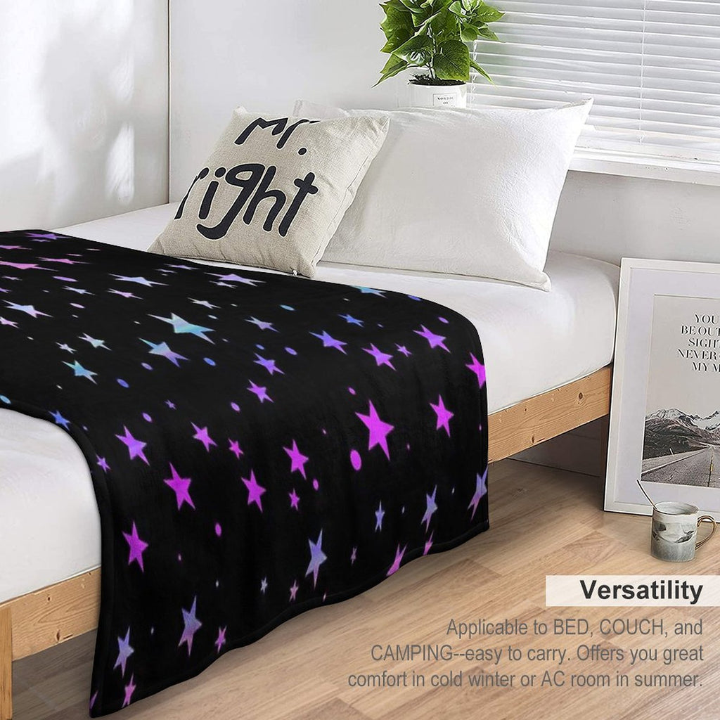 Pastel Starry Colorful Rainbow Stars Compact Throw Blanket