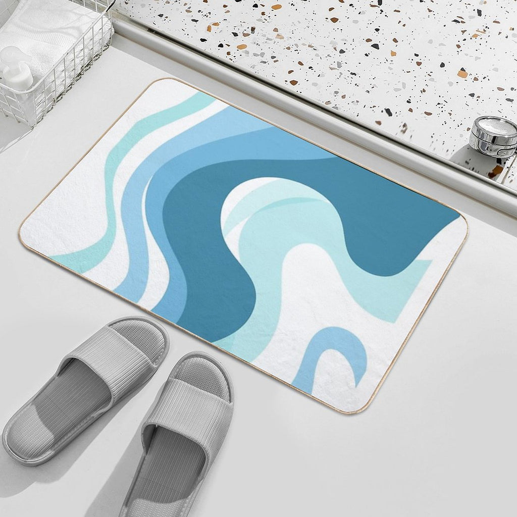 Blue Curve  Non-Slip Bath Mat