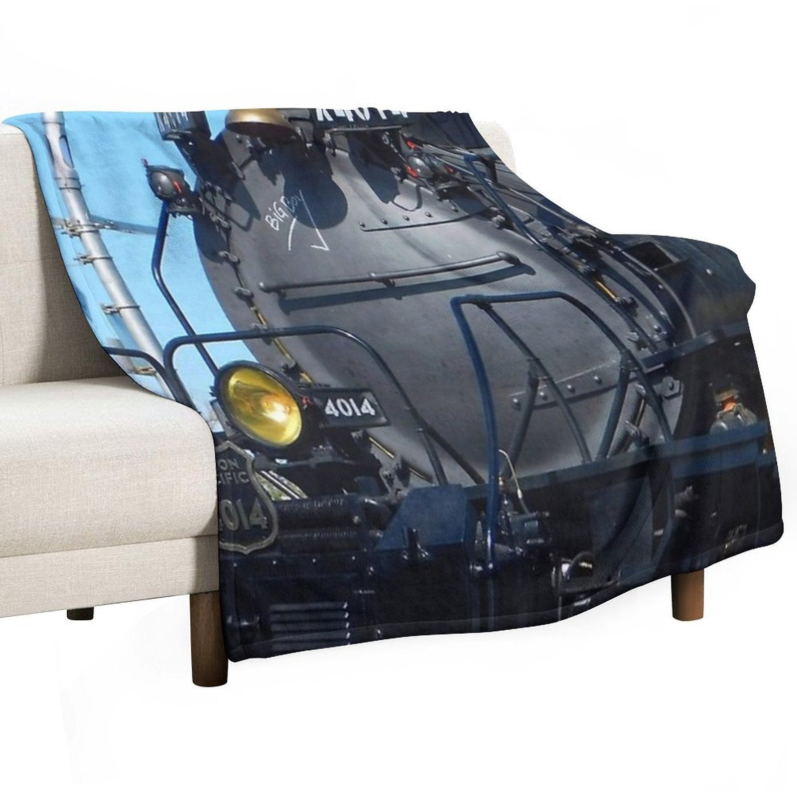 Big Boy Train (Colored) Velvety-soft Throw Blanket