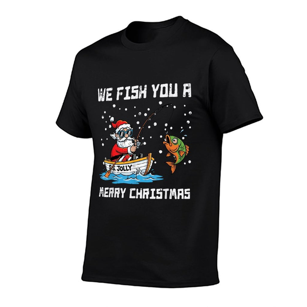 We Fish You Merry Christmas Santa Funny Xmas Men Women Kids  Moisture-wicking T-Shirt