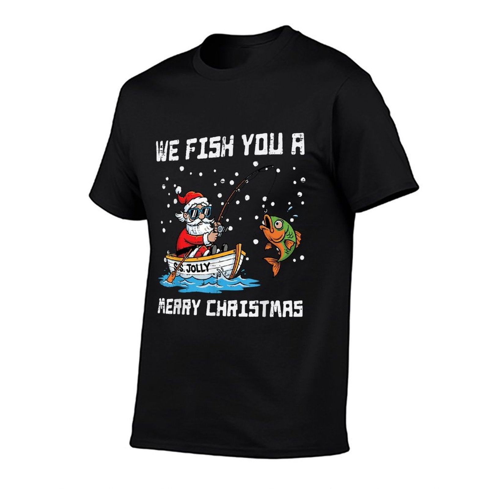 We Fish You Merry Christmas Santa Funny Xmas Men Women Kids  Moisture-wicking T-Shirt