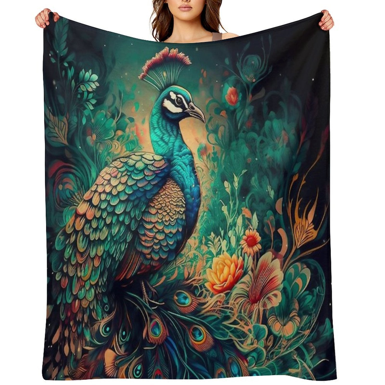 Peacock Premium Throw Blanket