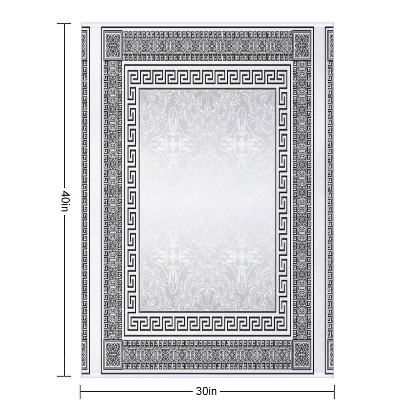 Greek Keys Black Grey White with Pattern Compact Throw Blanket
