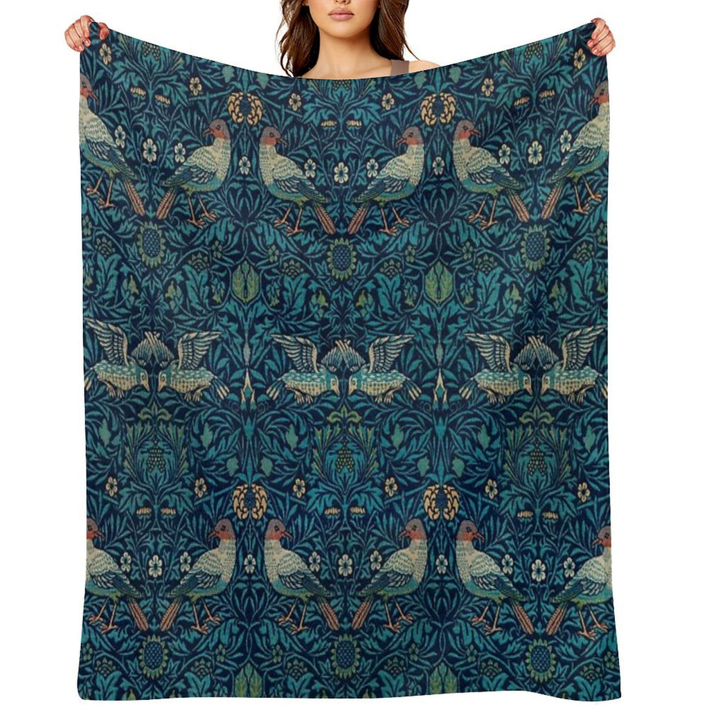 Bird by William Morris, 1878 Wrinkle-free Throw Blanket